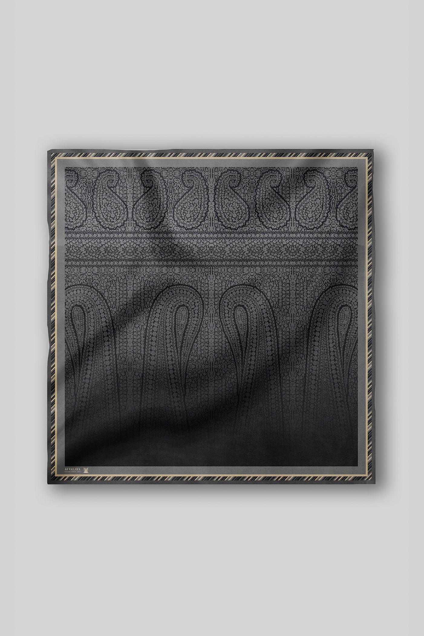 Charcoal Black Ombre Printed Scarf