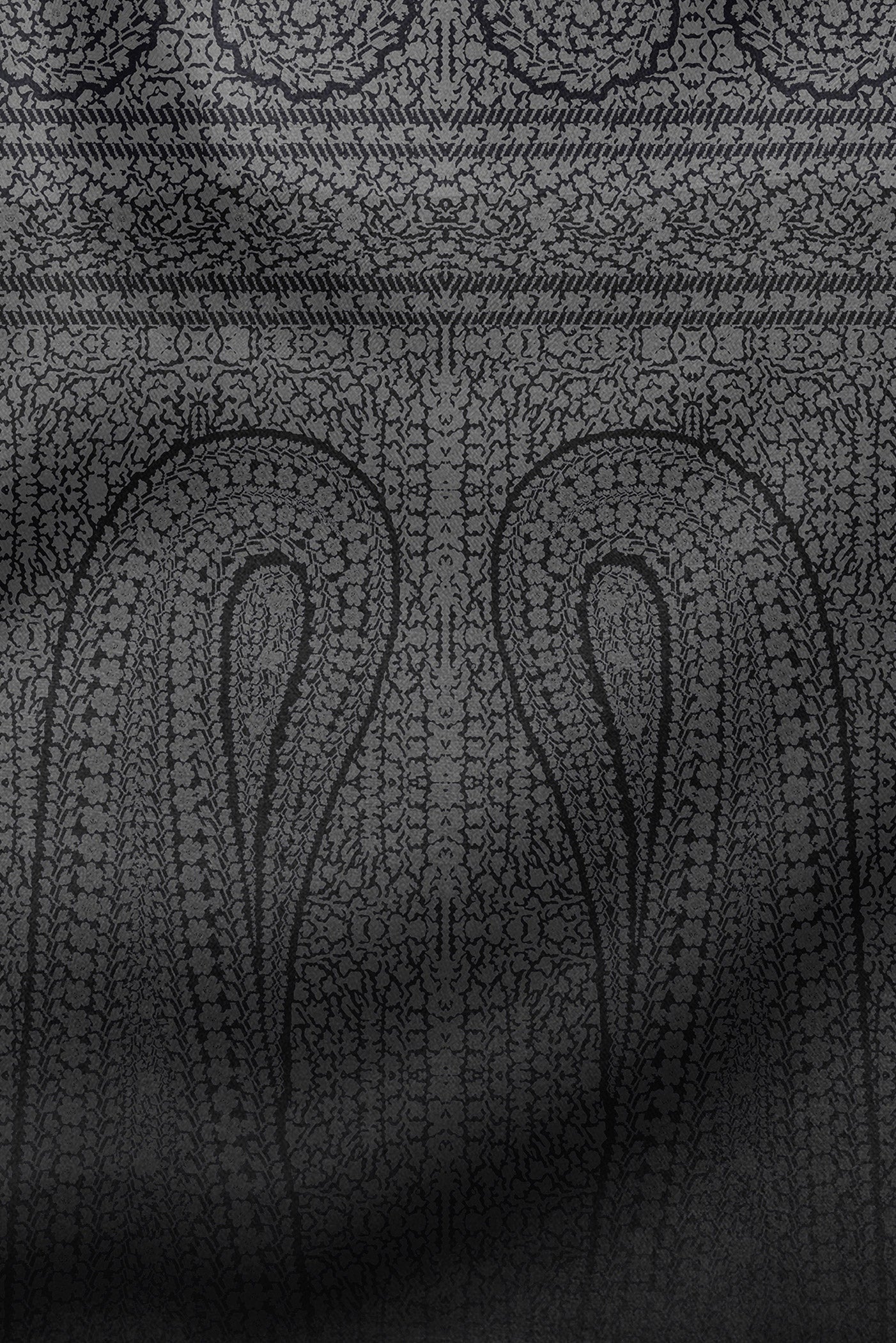 Charcoal Black Ombre Printed Scarf