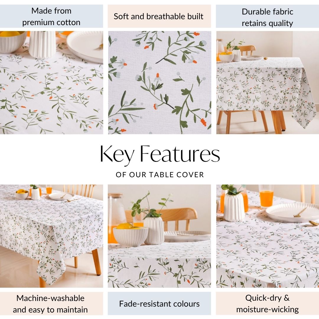 Arancia 8 Seater Floral Cotton Table Cover 274x152cm