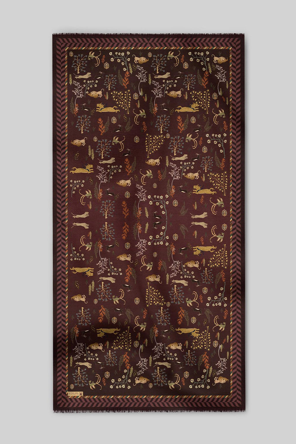 Burgundy Ombre Cashmere Shawl