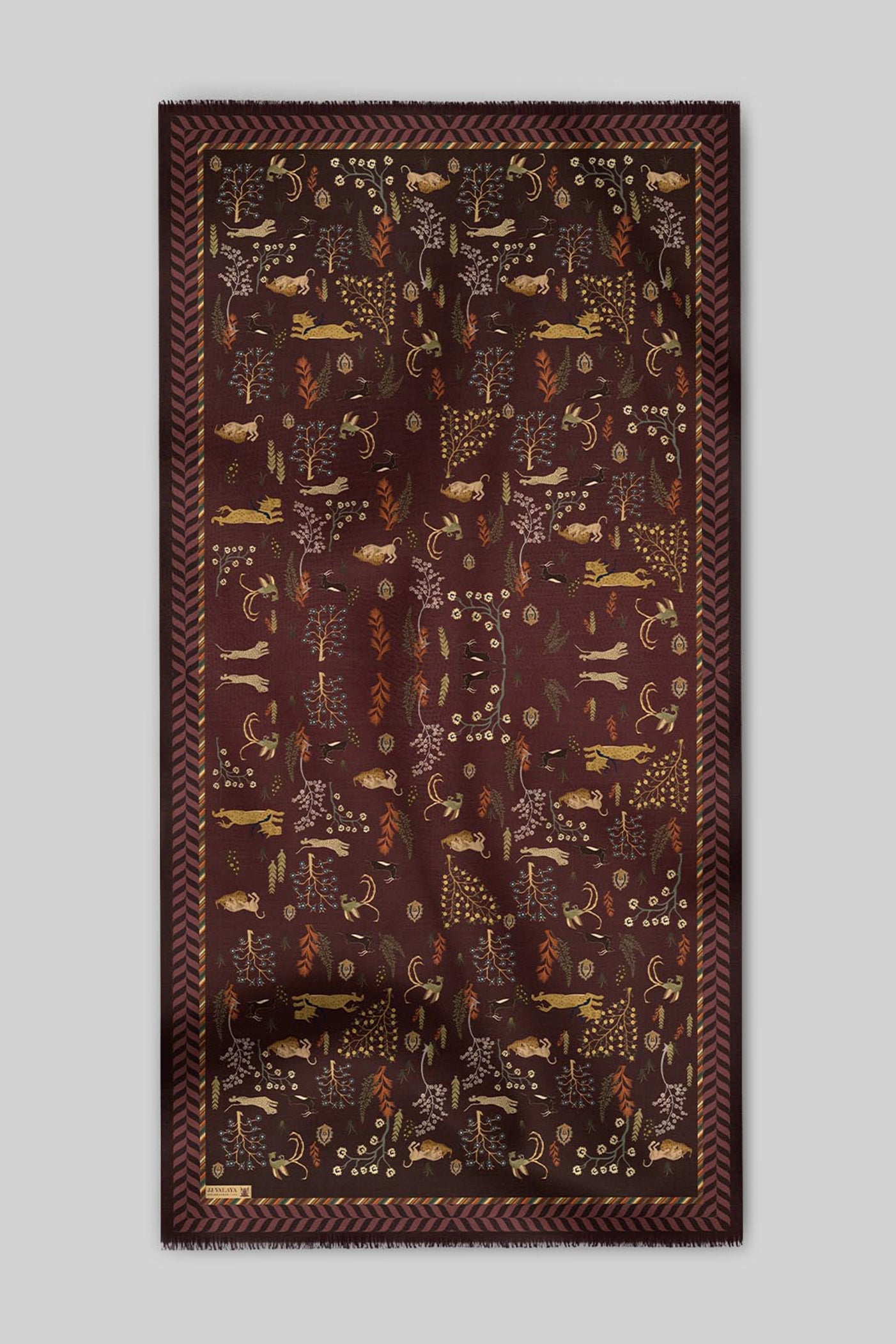 Burgundy Ombre Cashmere Shawl