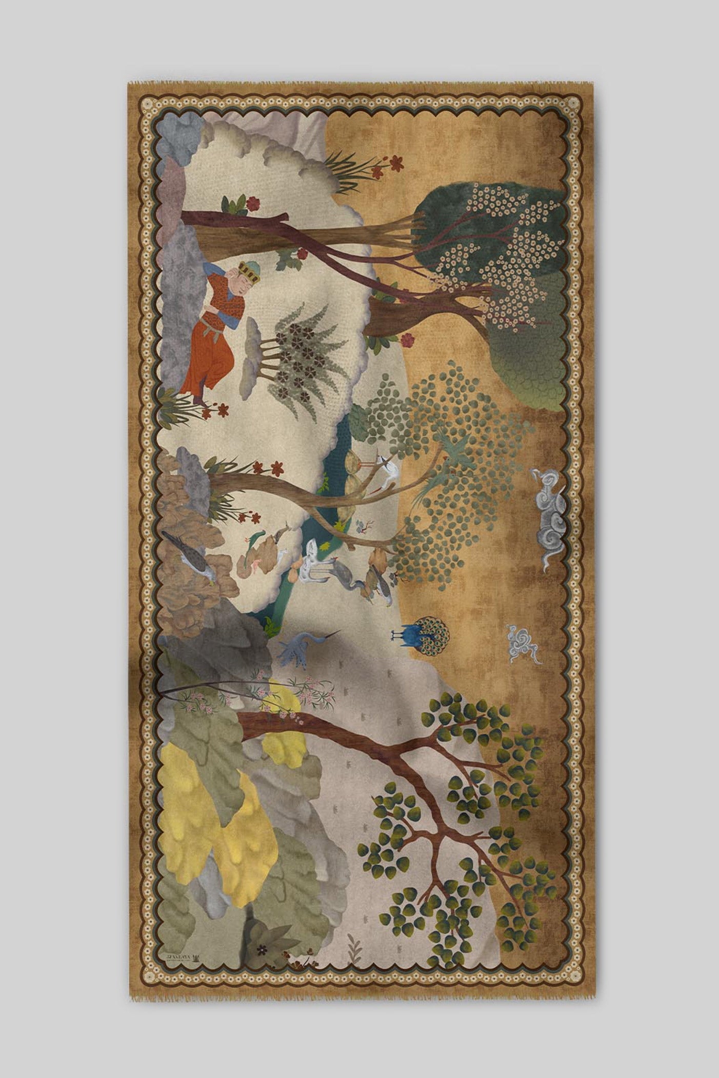 Earthy Mustard Cashmere Shawl