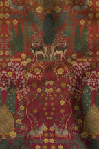 Crimson Red - Orange Ombre Cashmere Shawl