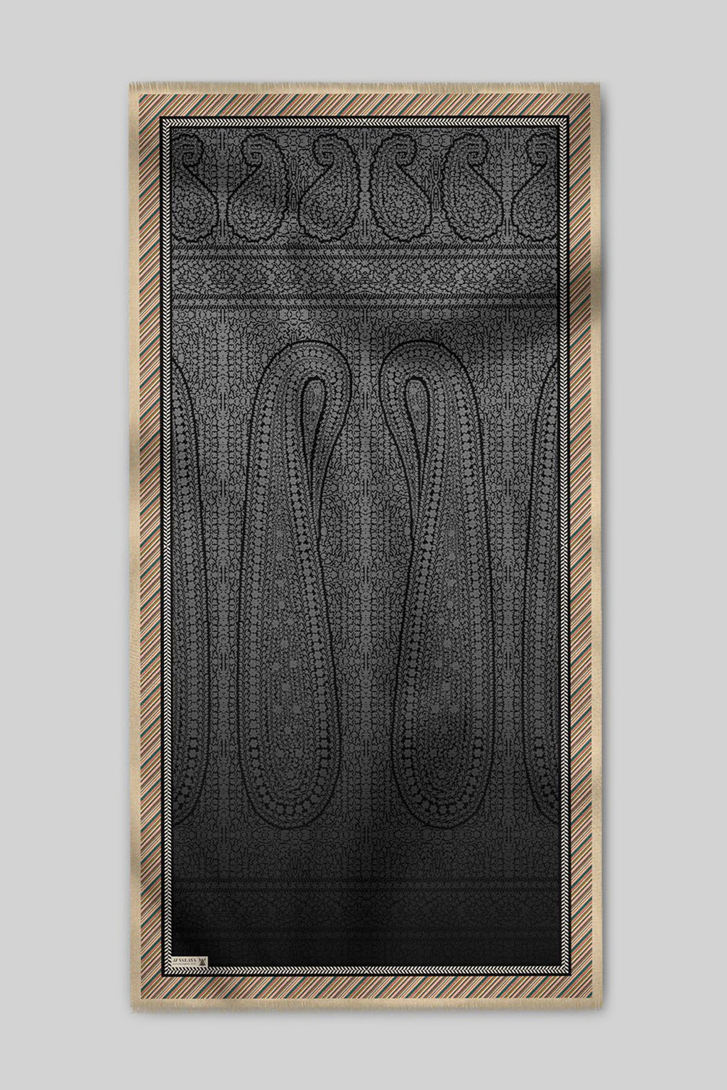 Charcoal Black Ombre Cashmere Shawl