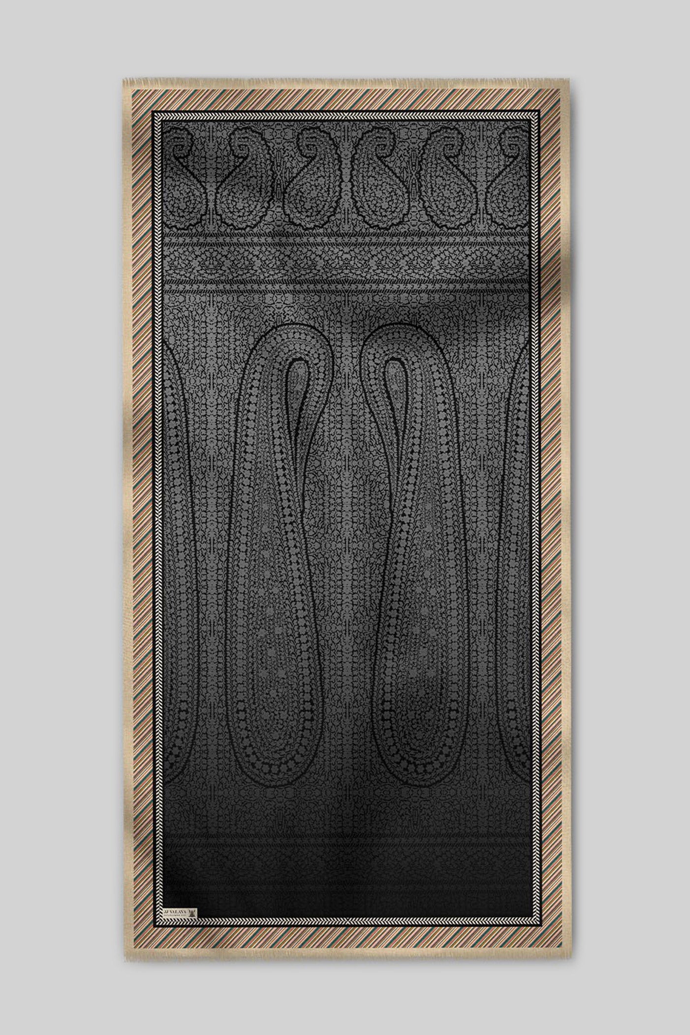 Charcoal Black Ombre Cashmere Shawl