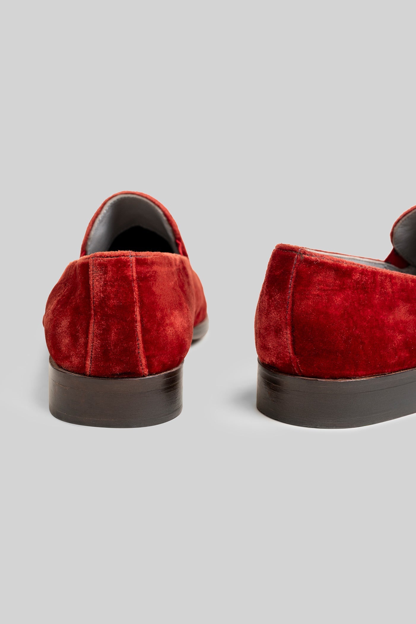 Crimson Red Velvet Loafers