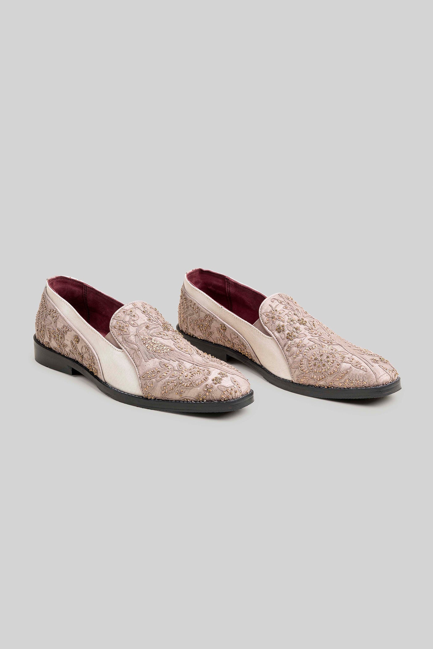 Blush Ivory Embroidered Loafers