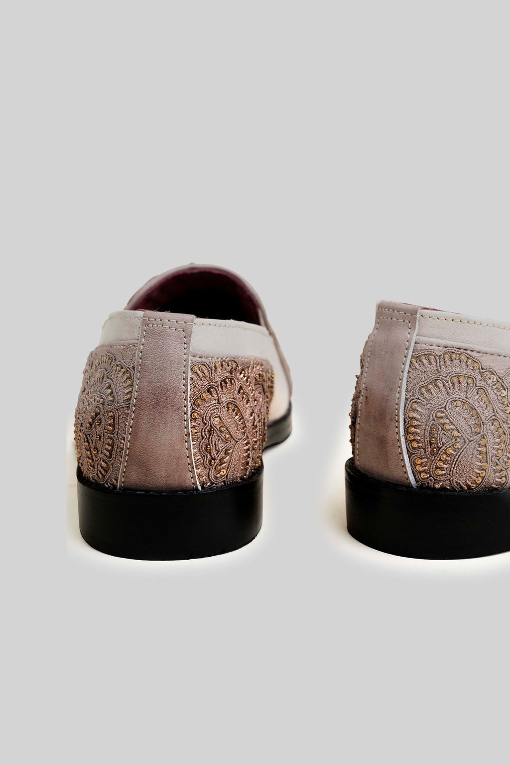 Blush Ivory Embroidered Loafers
