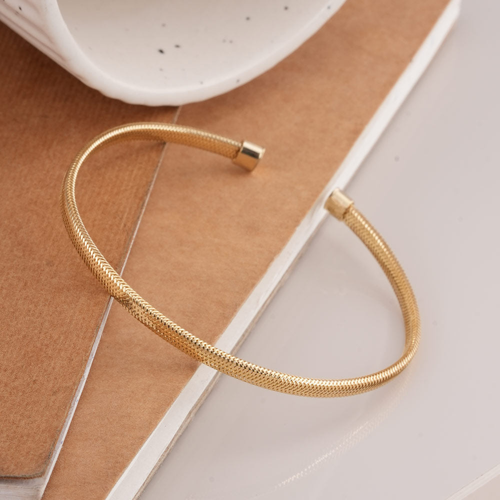 Classic Gold 925 Sterling Silver Cuff Bracelet