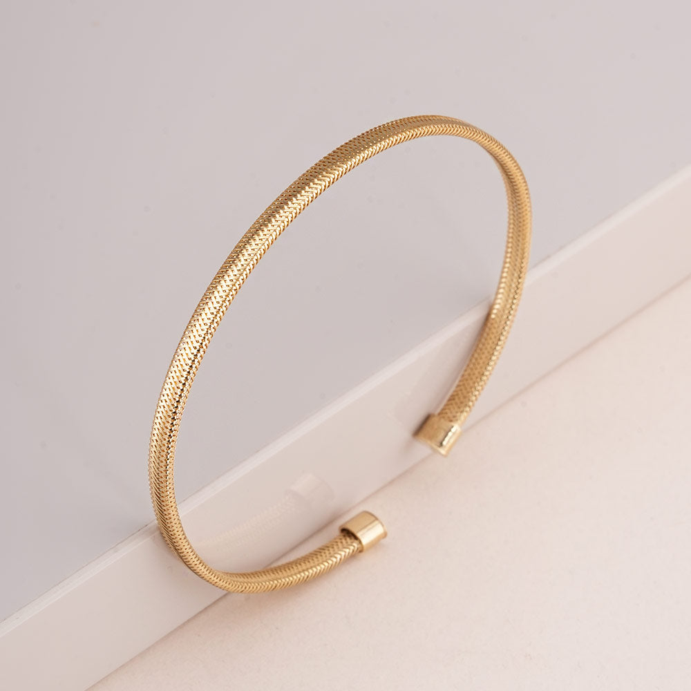 Classic Gold 925 Sterling Silver Cuff Bracelet