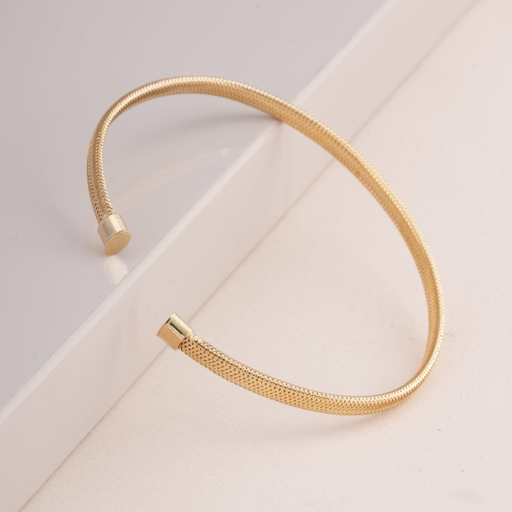 Classic Gold 925 Sterling Silver Cuff Bracelet