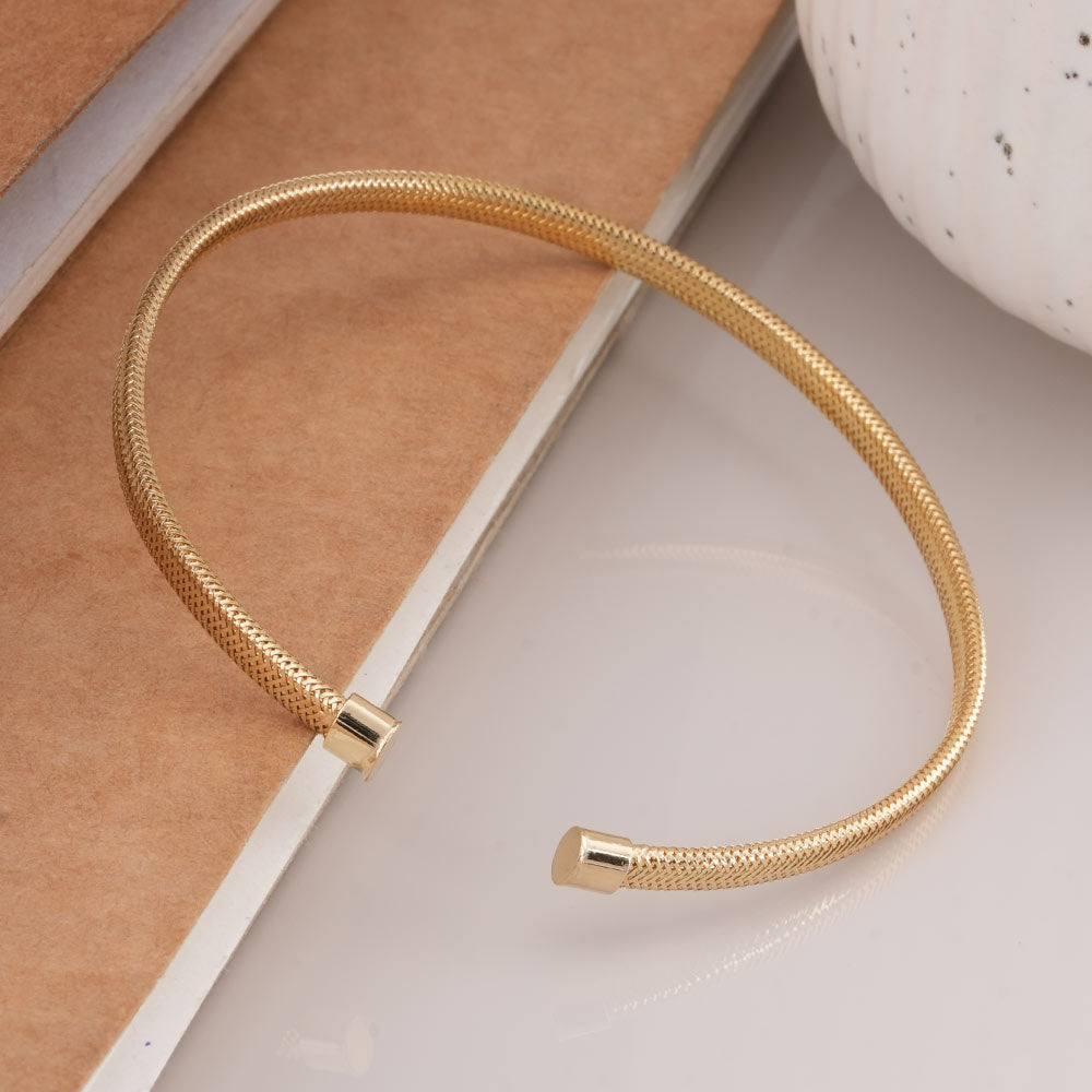 Classic Gold 925 Sterling Silver Cuff Bracelet