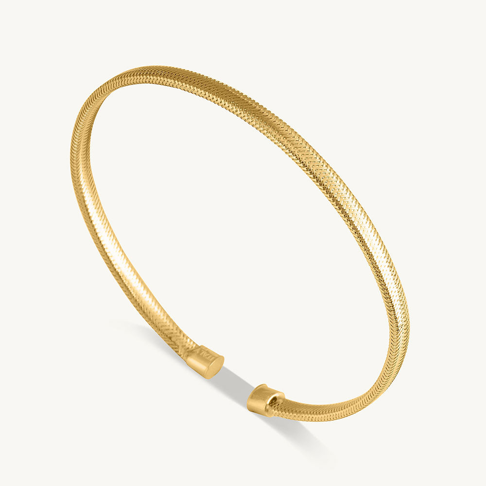 Classic Gold 925 Sterling Silver Cuff Bracelet