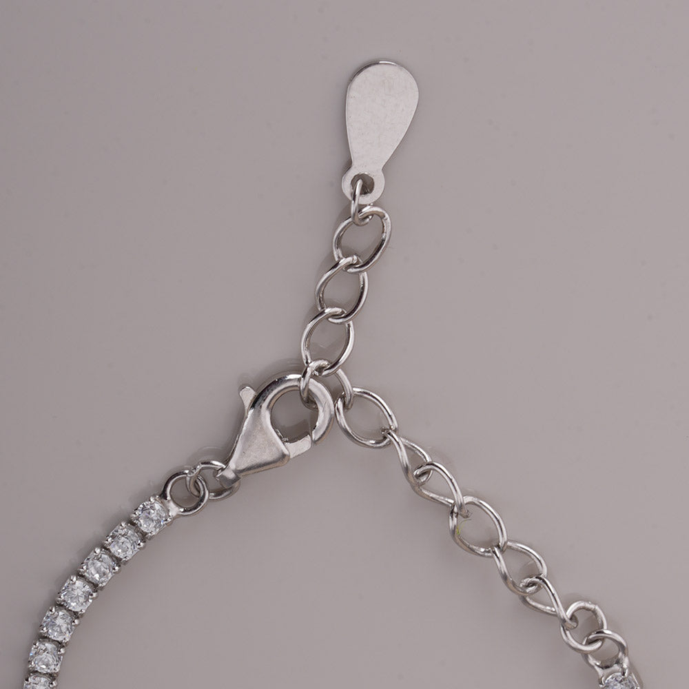 Dainty Charm 925 Sterling Silver Tennis Bracelet