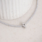 Classic Tennis 925 Sterling Silver Bracelet with Charm