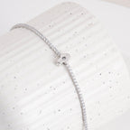 Classic Tennis 925 Sterling Silver Bracelet with Charm