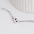 Classic Tennis 925 Sterling Silver Bracelet with Charm