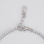 Classic Tennis 925 Sterling Silver Bracelet with Charm
