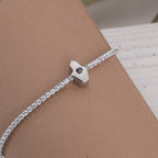 Classic Tennis 925 Sterling Silver Bracelet with Charm