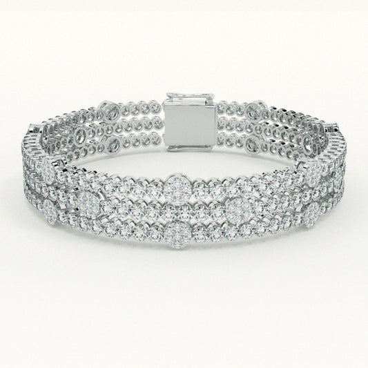 Triple Row Dazzle Tennis Bracelet