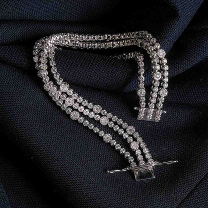 Triple Row Dazzle Tennis Bracelet