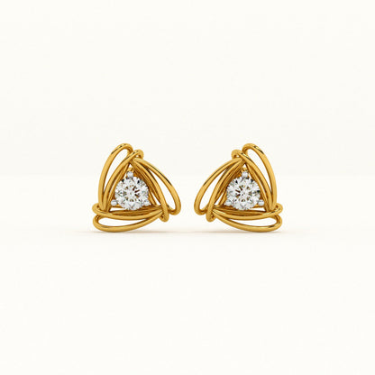 Radiant Knot 9KT Gold Lab Grown Diamond Earrings