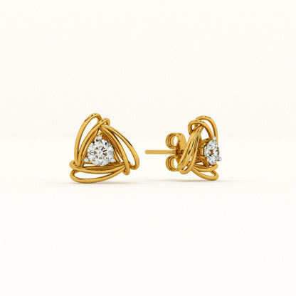 Radiant Knot 9KT Gold Lab Grown Diamond Earrings
