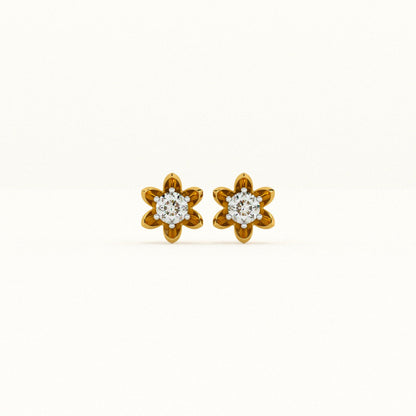 Sunpetal Spark 9KT Gold Lab Grown Diamond Earrings