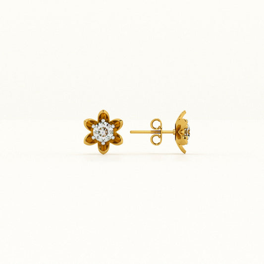 Sunpetal Spark 9KT Gold Lab Grown Diamond Earrings
