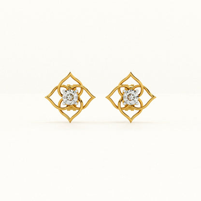 Orna Twist 9KT Gold Lab Grown Diamond Earrings