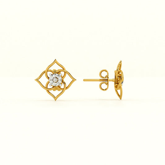 Orna Twist 9KT Gold Lab Grown Diamond Earrings