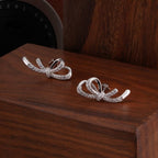 Classic Bow 925 Sterling Silver Stud Earrings