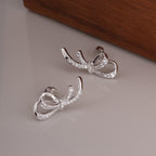 Classic Bow 925 Sterling Silver Stud Earrings