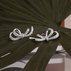Classic Bow 925 Sterling Silver Stud Earrings