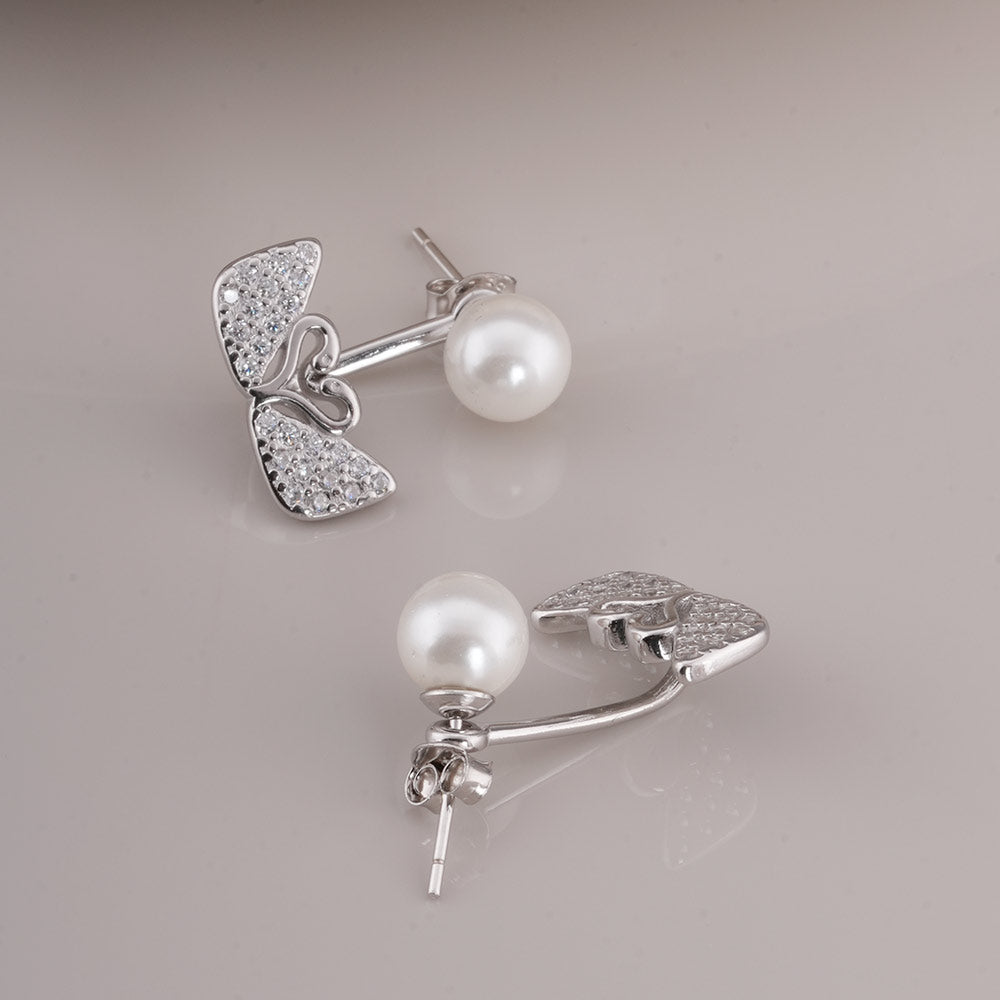 Pearl & Swan 925 Sterling Silver  Earrings