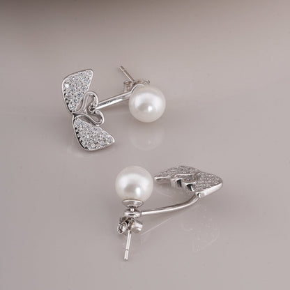 Pearl & Swan 925 Sterling Silver  Earrings