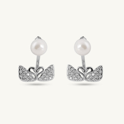 Pearl & Swan 925 Sterling Silver  Earrings