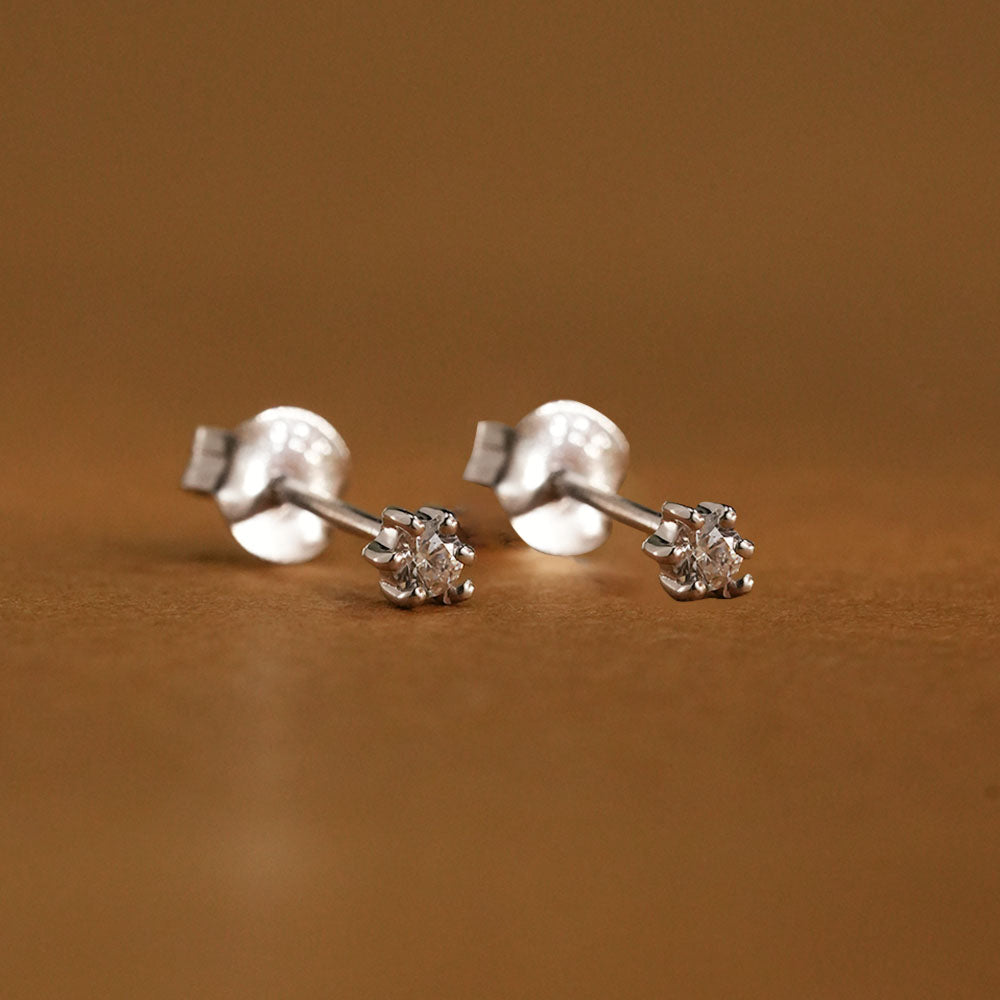 Classic CZ 925 Sterling Silver Stud Earrings