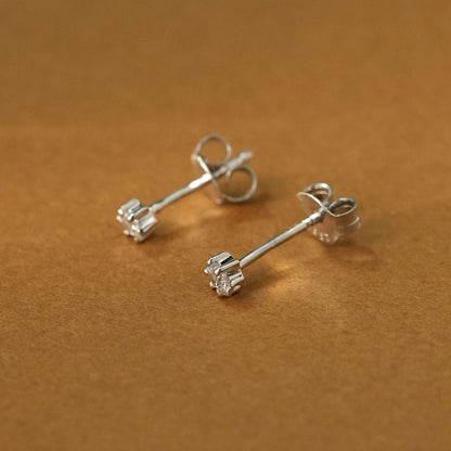 Classic CZ 925 Sterling Silver Stud Earrings
