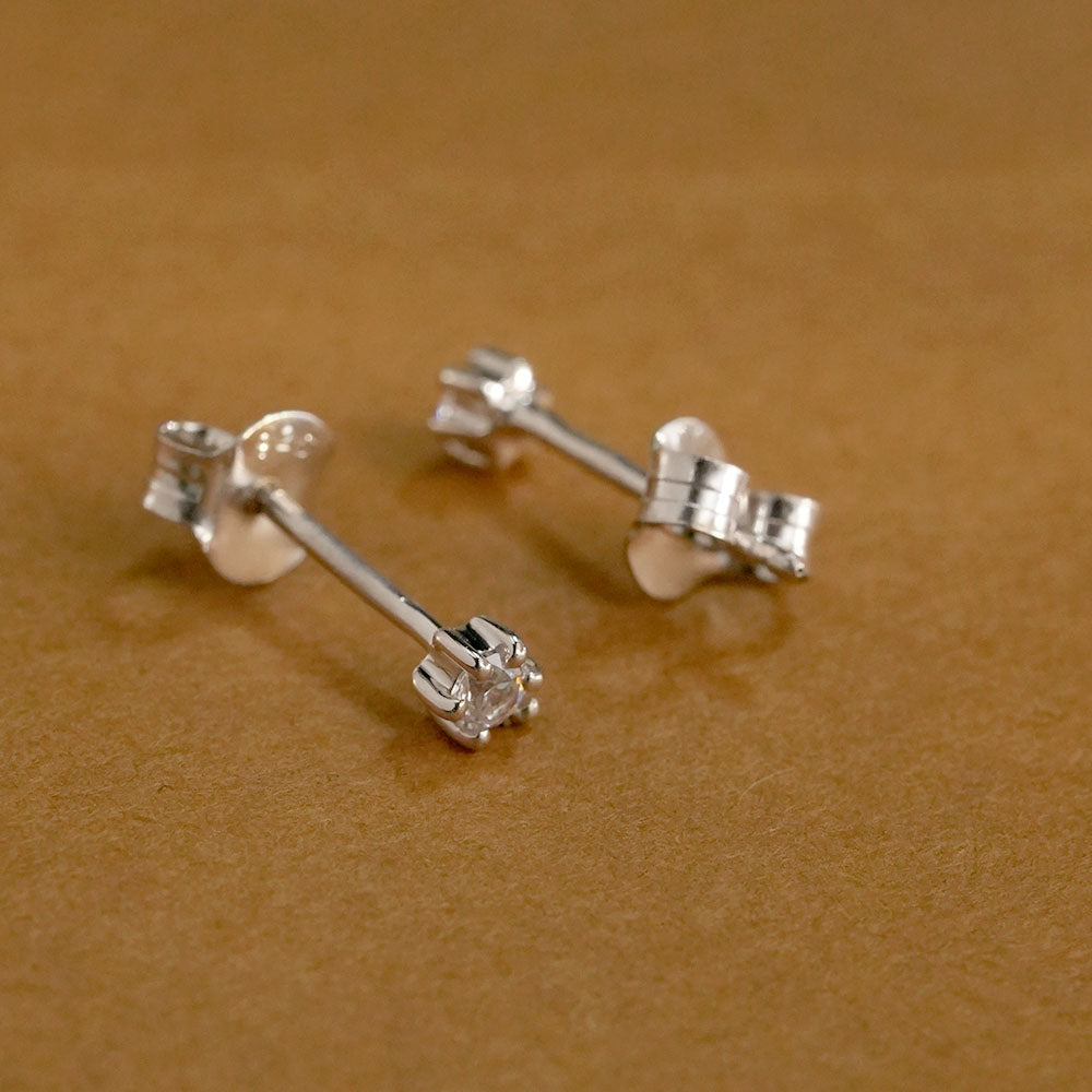 Classic CZ 925 Sterling Silver Stud Earrings