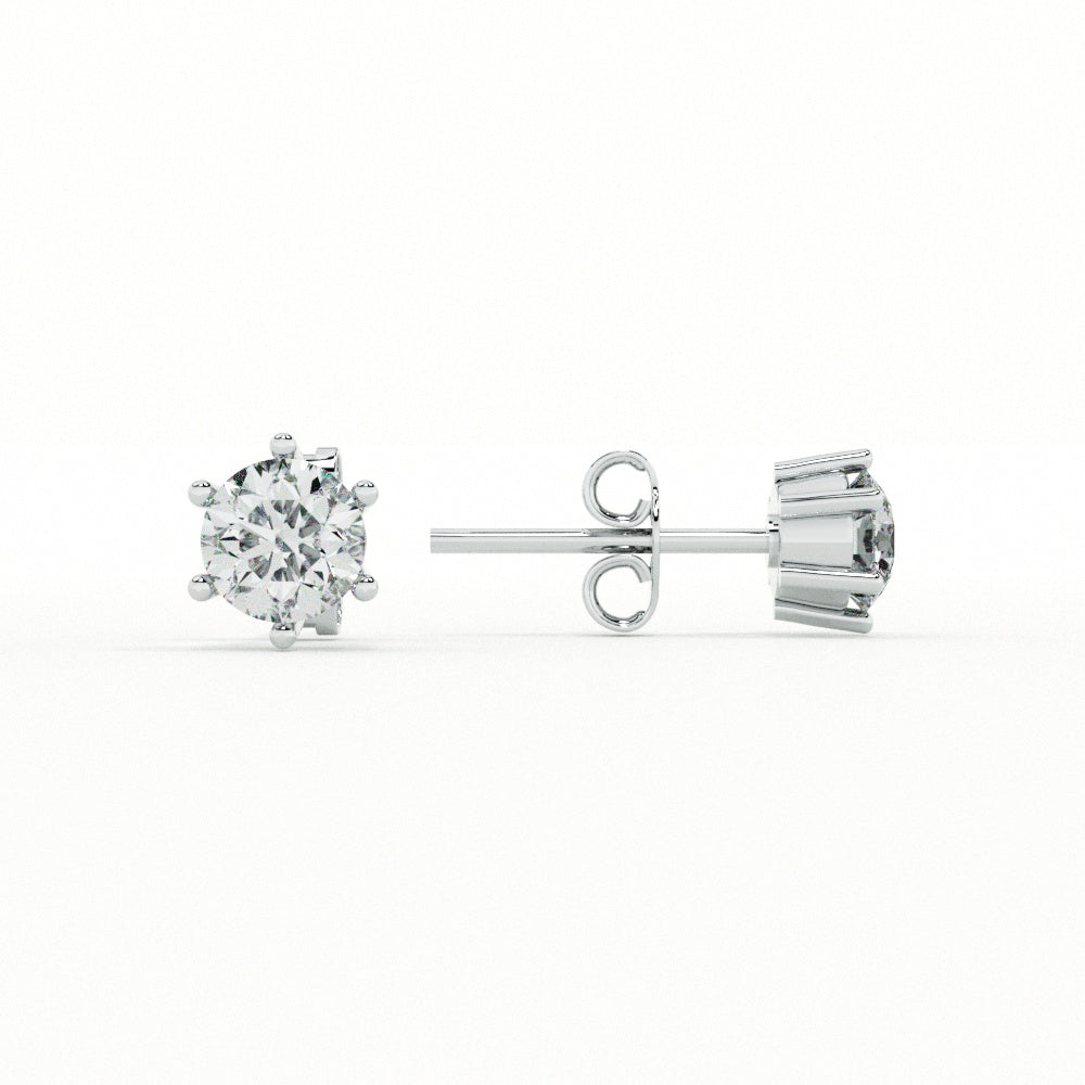 Classic CZ 925 Sterling Silver Stud Earrings