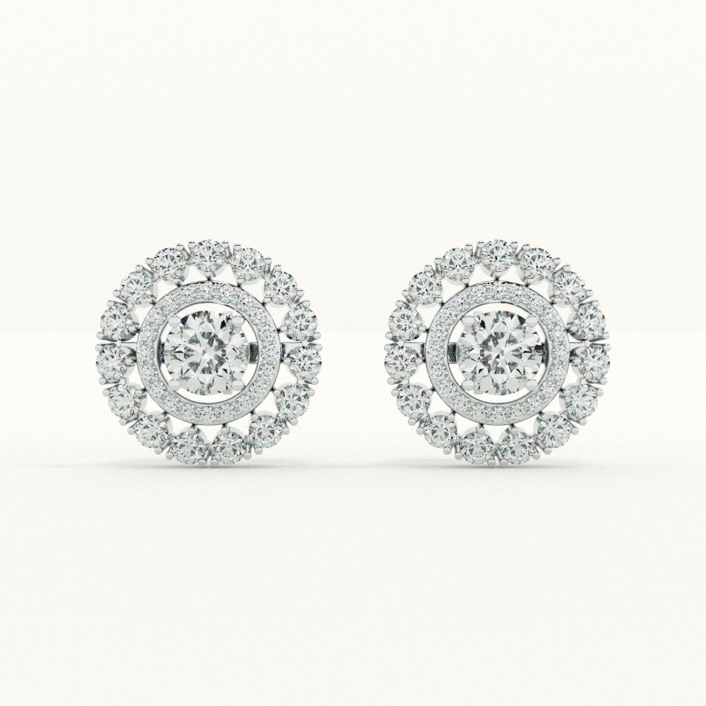 Sparkling Round CZ 925 Sterling Silver Stud Earrings