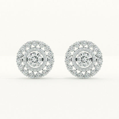 Sparkling Round CZ 925 Sterling Silver Stud Earrings