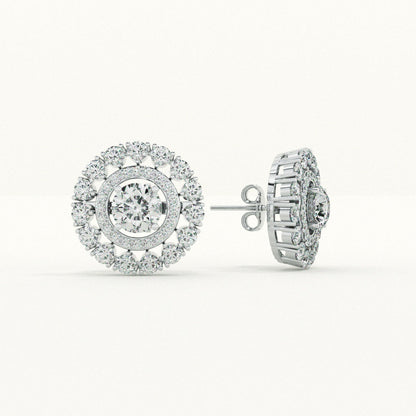 Sparkling Round CZ 925 Sterling Silver Stud Earrings