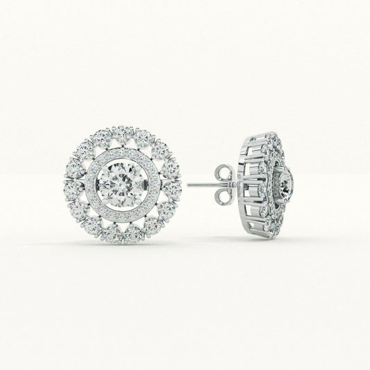 Sparkling Round CZ 925 Sterling Silver Stud Earrings