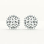 Dazzling Flower CZ 925 Sterling Silver Stud Earrings