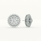 Dazzling Flower CZ 925 Sterling Silver Stud Earrings
