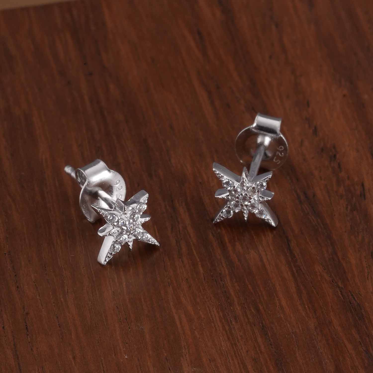 Cosmic Dust Star 925 Sterling Silver Studs
