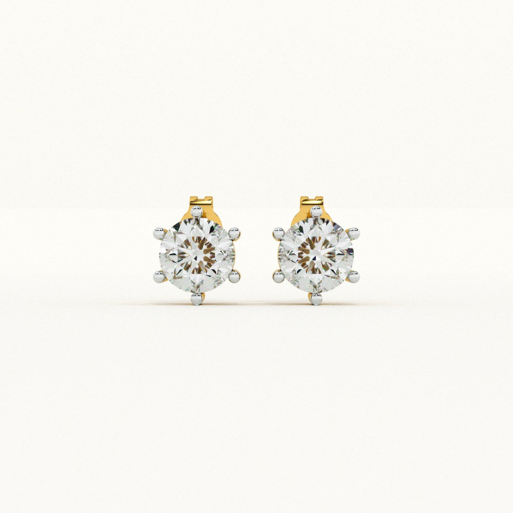 Classic 9KT Gold Lab Grown Diamond Stud Earrings