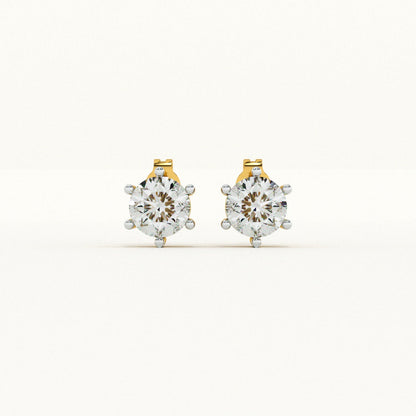 Classic 9KT Gold Lab Grown Diamond Stud Earrings